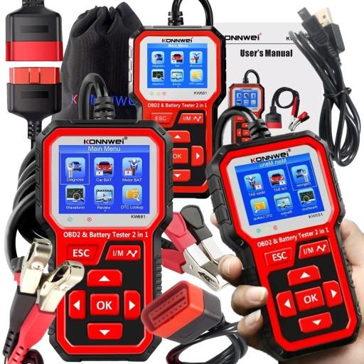 KONNWEI KW681 ТЕСТЕР АККУМУЛЯТОРА 2в1 OBDII ДИАГНОСТИКА