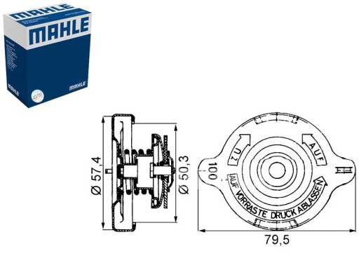 14 000P - Кришка радіатора 0 9BAR MERCEDES G W460 G W461 PORSCHE 928 944