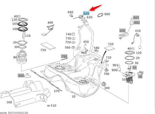 A2214700905 - Крышка топливного бака MERCEDES A2214700905