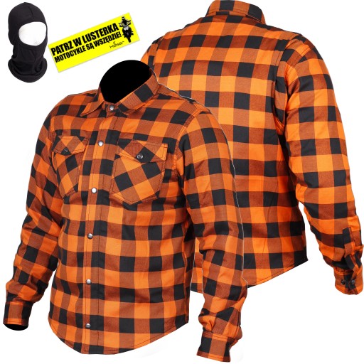 Сорочка мотоциклетна куртка гусар з кевларом чоловіча помаранчева