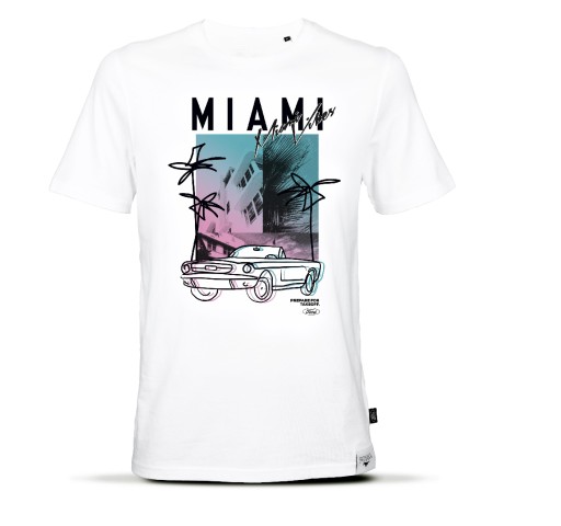 FORD MUSTANG MIAMI VIBES OE ФУТБОЛКА, БІЛА, розмір L