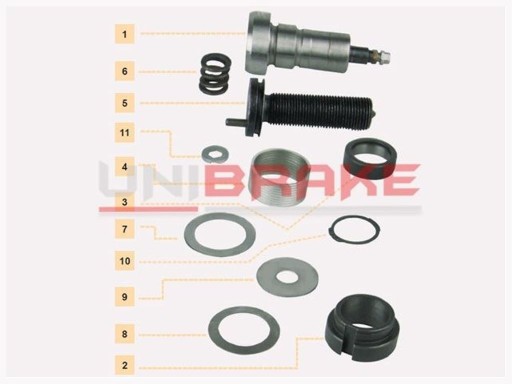 UNB6030 - РЕМКОМПЛЕКТ ТОРМОЗНЫХ СУППОРТОВ WABCO 19,5-22,5 ТИП UNIBRAKE