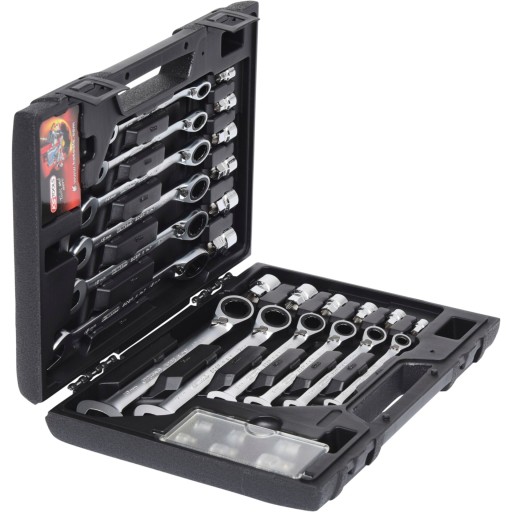 Набор накидных ключей с храповым механизмом KS Tools GEARplus RINGSTOP