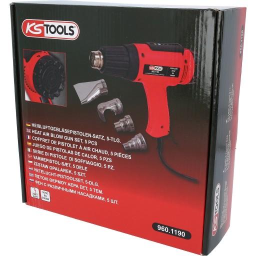 KS Tools Тепловой пистолет 2000 Вт 240 В 650 °C с насадками