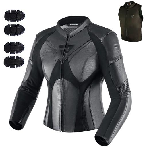 ЖЕНСКАЯ КОЖАНАЯ МОТОЦИКЛОВАЯ КУРТКА REBELHORN REBEL