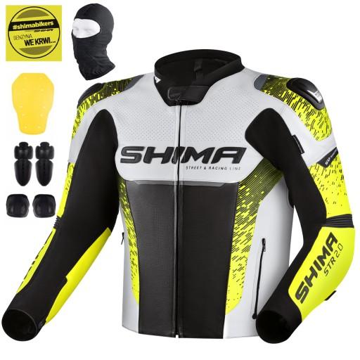 МОТОЦИКЛЕТНА КУРТКА | SHIMA STR 2.0 FLUO | ЧОЛОВІЧА ШКІРЯНА СПОРТИВНА ФУТБОЛКА + БЕЗКОШТОВНО