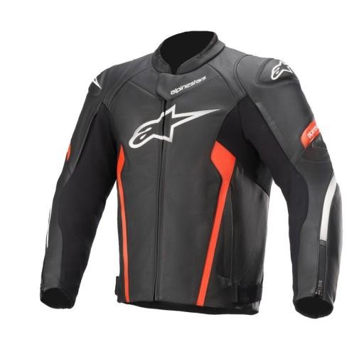 ШКІРЯНА КУРТКА ALPINESTARS FASTER V2 ЧОРНА/ФЛЮОЧЕРВОНА 52
