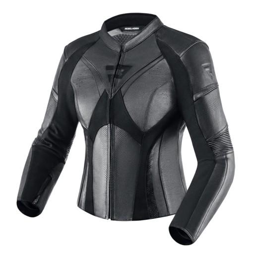 ЧЕРНАЯ КОЖАНАЯ КУРТКА REBELHORN REBEL LADY (D46)