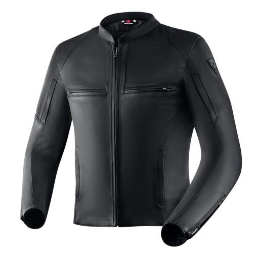 ЧЕРНАЯ КОЖАНАЯ КУРТКА REBELHORN RUNNER III (7XL)