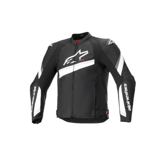 ALPINESTARS T-GP PLUS R V4 ЧЕРНО-БЕЛАЯ ТЕКСТИЛЬНАЯ МОТОЦИКЛНАЯ КУРТКА (S)