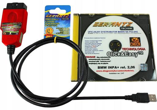 RSY-0009188623f - Кабель OBD2 для диагностики автомобилей BMW INPA+. 2.06 автомобили: 1996-2006 гг.