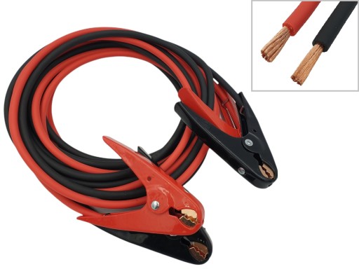 З’єднувальні кабелі Провід 800A 6M 16mm2 Гумова ізоляція 100% ПОЛІРОВАНА МІДЬ