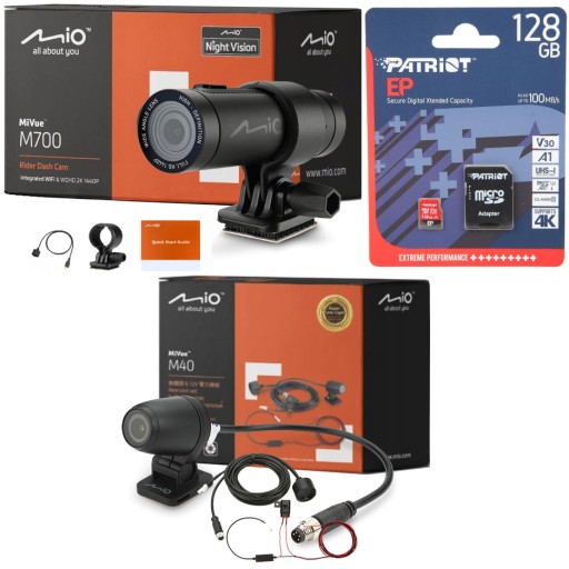 Камера MiVue M700 для мотоциклов, модуль WIFI WQHD 2K 1440P + камера M40 + 128 ГБ