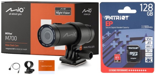 Камера MiVue M700 для мотоциклов со встроенным модулем WIFI WQHD 2K 1440P + 128 ГБ