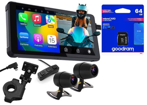 Orllo F83 мотоциклетна камера передня задня Радіо CarPlay Android Авто + карта 64