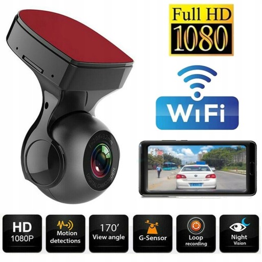 Автомобильная камера HD 1080p WiFi Dash Cam Recorder