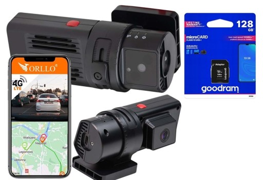 ORLLO FORCE ONE Автомобильный видеорегистратор с двойной SIM-картой и GPS + КАРТА 128