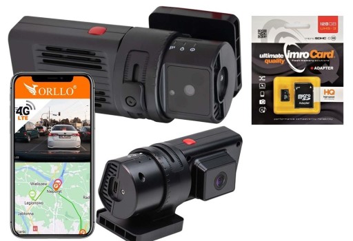 ORLLO FORCE ONE Автомобильный видеорегистратор с двойной SIM-картой и GPS + КАРТА 128