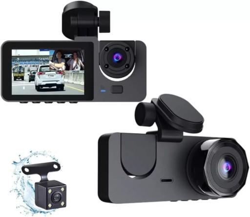 3-х линзовая передняя/внутренняя/задняя камера для вождения, черная