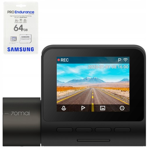 Автомобільна камера 70mai A200 HDR відеореєстратор + карта пам'яті 64 Гб