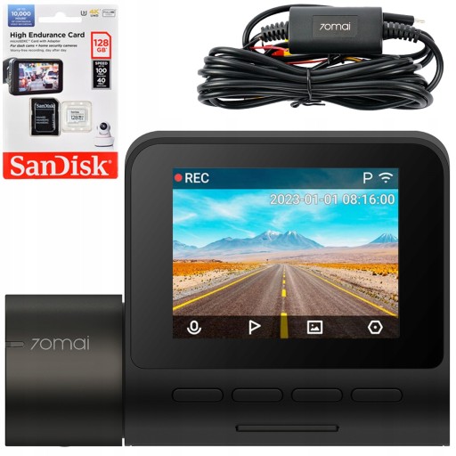 Автомобільна камера 70mai A200 Відеореєстратор + паркувальний модуль + карта 128GB