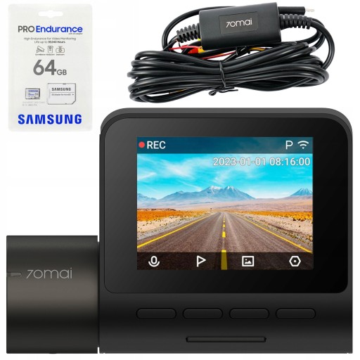 Автомобільна камера 70mai A200 Відеореєстратор + паркувальний модуль + карта 64гб