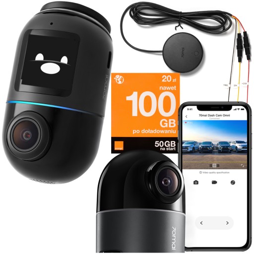 Автомобільна камера 70mai Omni 128GB + UP04 4G + SIM