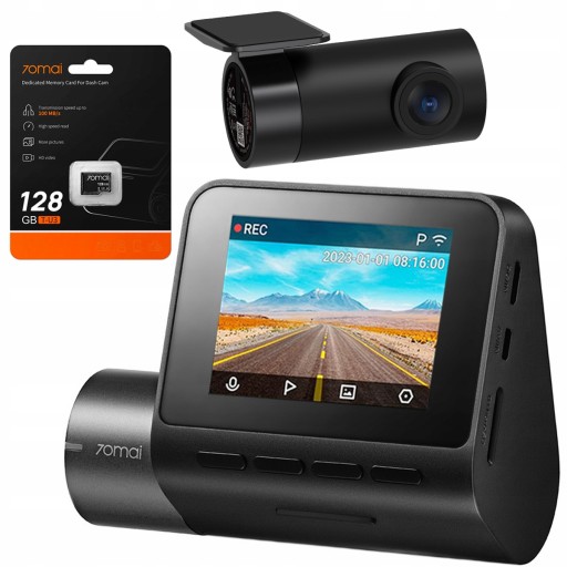 Автомобильная камера 70mai Видеорегистратор A200 + задний RC11 + карта 128 ГБ