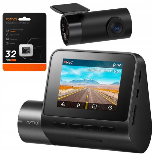 Автомобильная камера 70mai Видеорегистратор A200 + задний RC11 + карта 32 ГБ