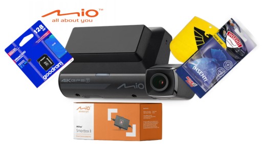 Автомобільна камера Mio MiVue 955W 4K UHD + SmartBox і карта на 128 ГБ, аромат