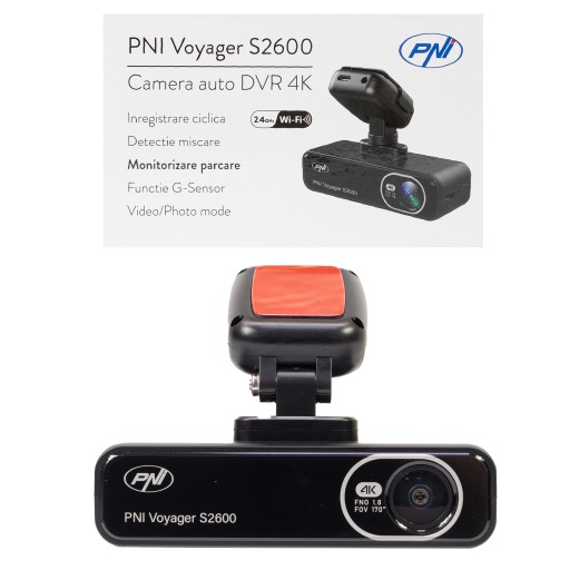 Автомобильная видеокамера PNI Voyager S2600 WiFi 4K Ultra HD 12В/24В