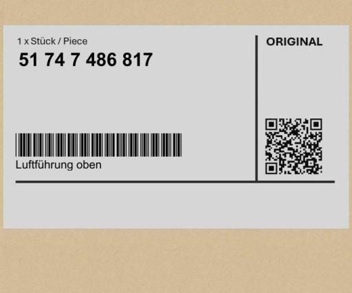 51747486817 7486817 - Повітропровід верхній BMW 4 G22 G23