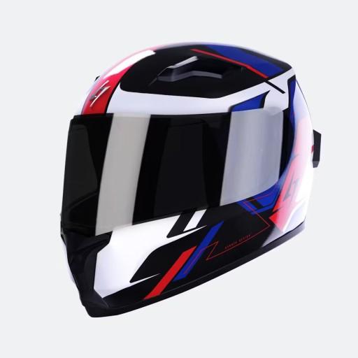 Мотоциклетний шолом Chaser Scooter STORMER WISE RUNNER BLUE RED WHITE PEARL XL