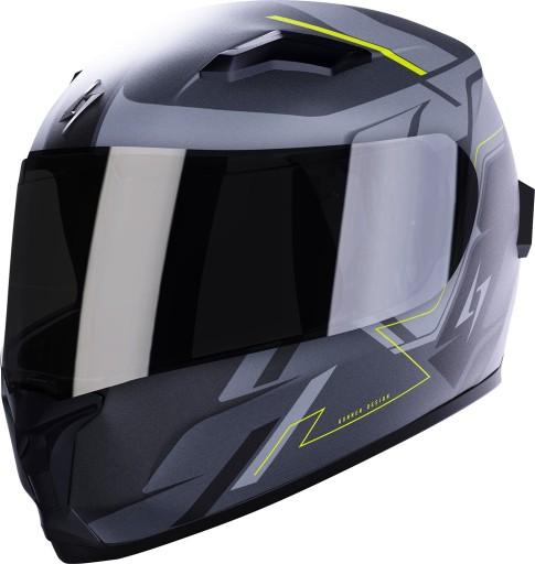 Мотоциклетний шолом chaser scooter STORMER WISE RUNNER GREY NEON YELLOW MATT M