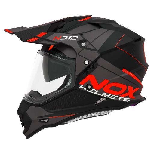 Мотоциклетный шлем Nox N312 Cross Enduro, система блокировки для домофона ECE06 S