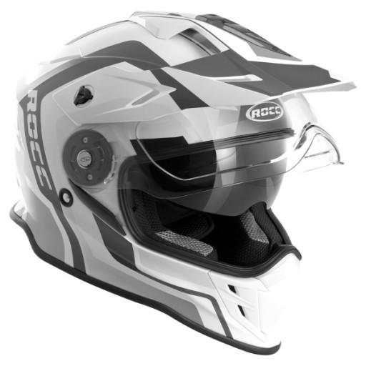 Мотоциклетный шлем ROCC 781 чёрно-бело-серый L