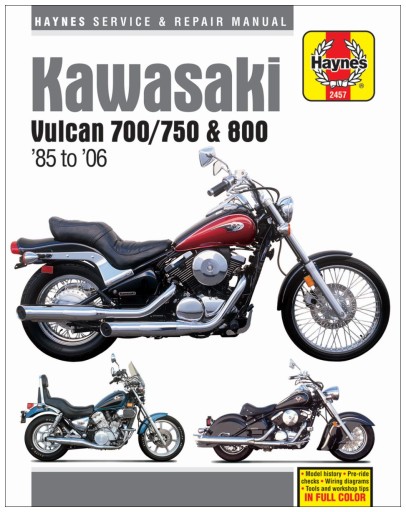 Kawasaki Vulcan VN 700 750 800 1985-06 посібник з ремонту Haynes 24h