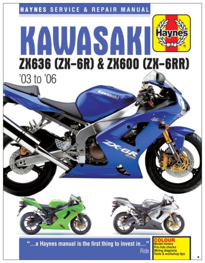 Kawasaki ZX-6R ZX 600 636 (2003-2006) руководство по ремонту Haynes 24h