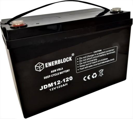 Походный аккумулятор AGM Deep-Cycle 120 Ah Enerblock для кемпера