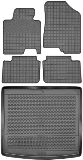 Kia Ceed II Estate 2012-2018 Коврики резиновые + коврик в багажник
