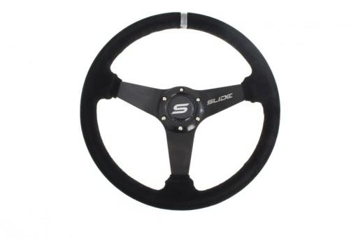 Руль слайд 350 мм смещение: 20 мм замша серебро