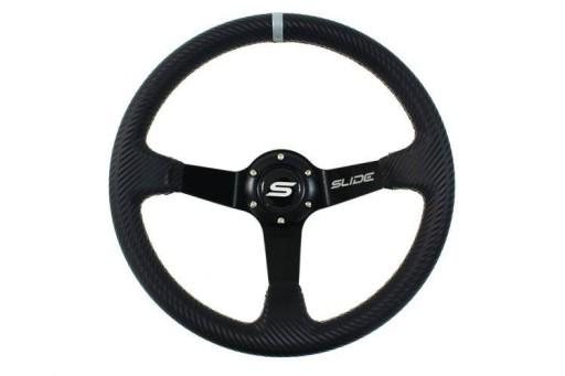 Руль слайд 350 мм смещение: 80 мм карбон серебро S