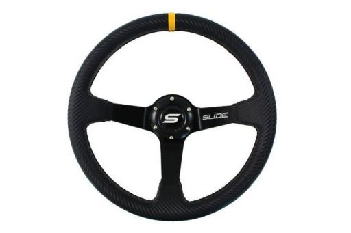 Руль слайд 350 мм смещение: 80 мм углерода желтый S