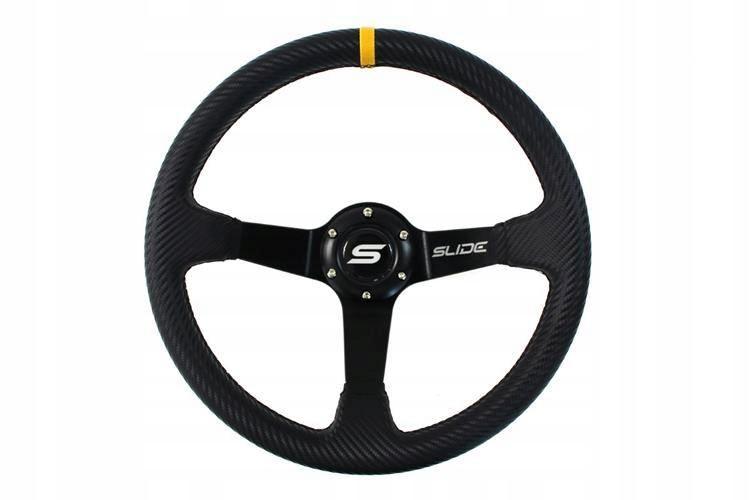 Руль слайд 350 мм смещение: 80 мм Carbon Yellow S