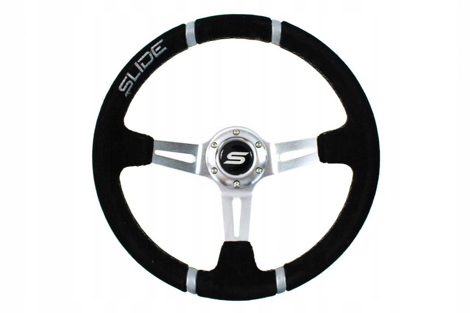 Руль слайд 350 мм смещение: 80 мм замша серебро