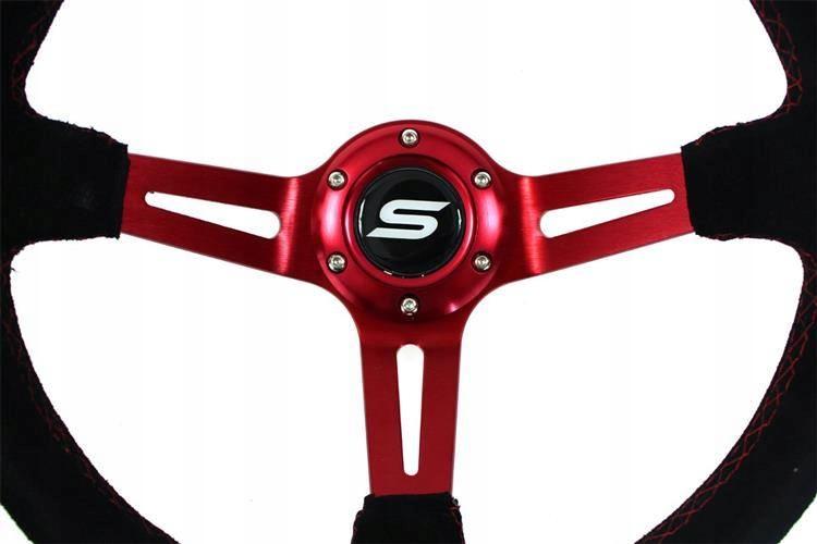 Кермо слайд 350 мм зміщення: 90 мм замша Червоний