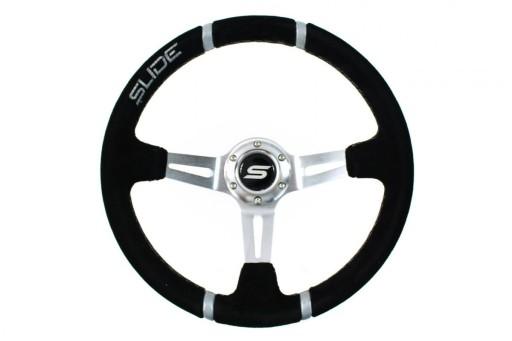 Руль слайд 350 мм смещение: 90 мм замша серебро