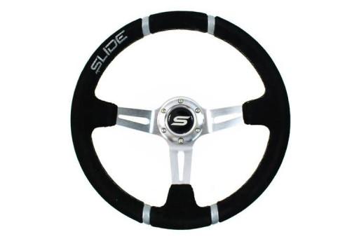 Кермо слайд 350 мм зміщення: 90 мм замша срібло