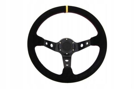 Спортивне кермо із замші 350 мм offset80 мм