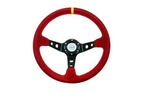 Универсальный спортивный руль Pro 350 мм, вылет: 80 мм Suede Red TUNING SPOR